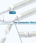 Connection methods for 10 Pack LED Shop Light 8 Foot T8 72W 7200 Lumens Daylight White 6500K V Shape High Output with Clear Cover