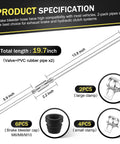 Two Pack Brake Bleeder Hose Kit With Nozzle Cap And Clamp For Cars, Bikes And EVs, One Way Check Valve Tube specifications