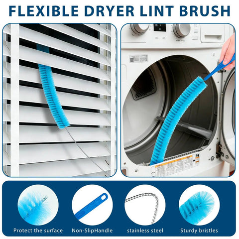 Universal Dryer Vent Cleaning Kit With Vacuum Hose Attachments And Lint Removal Tools for lint trap and dryer cleaning
