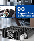 Right Angle UHF PL259 To Female Coax Adapters, 2 Pack showing 90 Degree L Shape Connector with broken cable inset