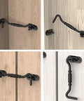 12 Inch Gold Barn Door Handle Set With Round Pull, Flat Finger Pull, Hook Lock, Eye Latch And Flush Sliding Hardware Kit