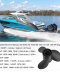 Outboard Boat Propeller 13.25 x 17 Pitch Replacement For Mercury 60 75 90 100 115 HP Motors with three-blade black finish