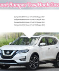 Front Bumper Tow Hook Cover For Nissan X-Trail T32 Rogue 2017 2018 2019 2020 Unpainted Replacement Tow Hook Eye Cap