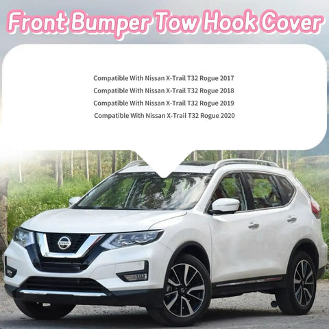 Front Bumper Tow Hook Cover For Nissan X-Trail T32 Rogue 2017 2018 2019 2020 Unpainted Replacement Tow Hook Eye Cap