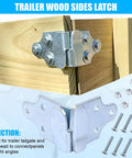 Heavy Duty Trailer Side Rail Corner Connectors For Wood Sides Latch Rack With Screws 2 Sets Four Pieces Easy Install Galvanized Steel