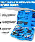 18Piece Engine Timing Tool Kit With Camshaft Lock And Flywheel Lock For Ford EcoBoost TiVCT Duratec Engines in blue case