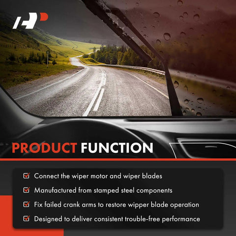 Front Windshield Wiper Linkage For Dodge Ram 1500 2002 To 2004 And Ram 2500 2003 To 2004 Front Driver Side Without Motor Direct Fit OEM Grade Replacement Reference 602130 55077098AE 68043386AA, stamped steel