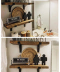 Heavy Duty Shelf Brackets 14 Inch L Shaped 6 Pack Black Powder Coated Rustproof Anti Scratch Super Strong Floating Shelf Brackets for Solid Load Bearing holding bathroom shelves.