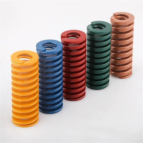 Super Tough 1 Pcs Alloy Steel Compression Spring For Industrial Loading Mold Applications Measuring 20x10x25 Mm With Durable Resilience And Precise Design colorful compression springs stacked in a row