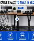 Premium NeatWire Self-Closing Cable Sleeve Kit For Snazzy Wire Management. Flexible Split Loom Keeps Your Desk Crisp Without Unplugging.