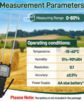 Portable Hay Moisture Meter With Backlit Display And Probe, Fast And Precise Readings From 0 To 80 Percent, About Half Percent Error, Handy On The Go For Bales And Forage Like Alfalfa And Orchard Grass