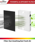 Four Pack Replacement Filters For Your Air Purifier Includes Carbon Pre Filter And True HEPA R Filter For HPA300 HPA304