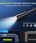 Borescope Camera With Light For Tight Spaces 4.3 Inch IPS HD Display Live View Inspection Camera With 50ft SemiRigid Cable Pro Grade High Definition 1920P Easy Snaking Access For Automotive Plumbing HVAC short lens with 8 adjustable LEDs