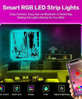 Bluetooth LED Strip Lights 100 Ft With Music Sync, App And Remote Control, RGB 5050 Color Changing LEDs For Bedroom Decor, living room.