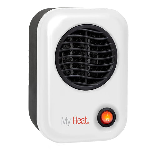 MyHeat Personal Space Heater Under Desk, Compact White, 200 Watt Office Foot Warmer That Keeps Your Feet Cozy, Low Wattage