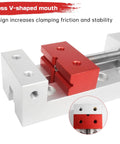 High Precision DIY Engraving Machine Jaw Clamp For Metal Mold Making Vertical Parallelism 0.005mm Quenched Hardened Steel Vise Tight Grip with cross V-shaped mouth design.