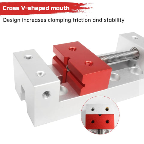 High Precision DIY Engraving Machine Jaw Clamp For Metal Mold Making Vertical Parallelism 0.005mm Quenched Hardened Steel Vise Tight Grip with cross V-shaped mouth design.