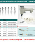 Pneumatic Decorative Nail Gun 7 16 Inch Deco Tack Nailer features 11.7mm muzzle sleeve specification for sofas, ergonomic handle visible.