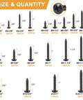 Over Four Hundred Piece Stainless Steel Black Wood Screws Set With Phillips Pan Head Self Tapping Coarse Thread sizes view