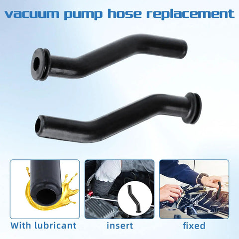 Rugged Vacuum Pump Hose 596163 Replacement 4 Pack for Small Gasoline Engines and Lawn Mowers, easy install illustrated.