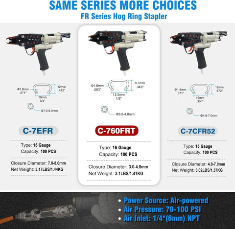 Straight Up Reliable Pneumatic Hog Ring Staple Gun With Adjustable Speed Trigger And Advanced Silencer Tech Kickass Performance For Heavy Duty Air Powered U Clip And C Ring Leathercraft Jobs
