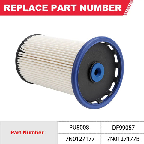 VW Passat 2012 2013 2014 2.0L TDi Diesel Fuel Filter Replacement Replaces PU8008 7N0127177 DF99057 7N0127177B
