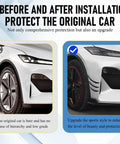 Before and after Universal Car Spoiler Canards Kit Front Bumper Lip Splitter Set Of Six Soft PVC Exterior Diffusers application