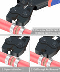 Pinch Clamp Removal Tool For PEX Cinch Clamps cutting stainless steel clamp on red pipe