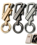 Infinity Lighter Keychain With Multi Tool Bottle Opener Windproof Waterproof Forever Match For Outdoor Survival Go To Camping Gear EDC Fire Starter Great Gift Idea In Black Gold Silver shown in gold, black, and silver