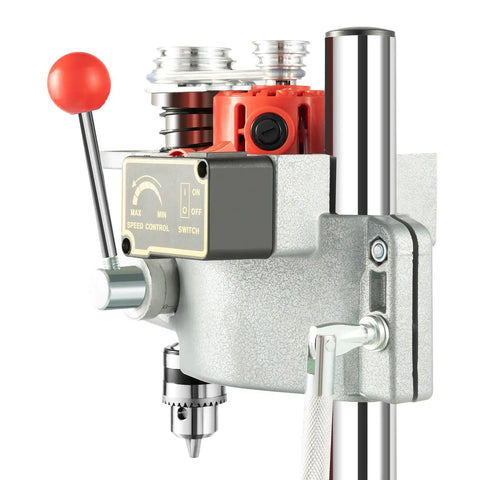Chill Out On Craft Time With This Tough Little Benchtop Drill Press featuring speed control lever and 1-10mm chuck.