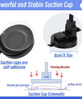LED PDR Light Board For Dent Repair With Suction Cup USB Powered Reflective Line Light For Auto Body Work Paintless Dent Detection Tool Portable Car Repair Lighting showing detailed suction cup mechanism and size.