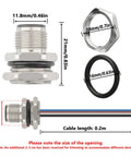 M12 4 Pin A Code Male Connector Cable 0.2M IP67 Waterproof with dimensions for industrial use