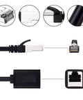 Close-up of Ethernet Extension Cable 25 Ft Cat6 Shielded Patch Cable RJ45 Male To Female High Speed Network Cable
