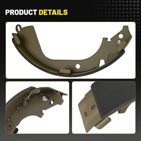 Close-up details of Chevrolet Silverado 1500 And GMC Sierra 1500 Rear Parking Brake Shoes Kit With Adjuster And Return Springs For 2008 2013 OEM Fit