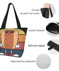 Large Capacity Lightweight Tote Bag For Women With Spacious Interior Everyday Shoulder Handbag For Work Travel Beach And Shopping Durable Polyester Carryall For Easy Organization And All Day Comfort with cartoon print and multiple features displayed.