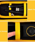 Premium Heavy Duty Portable Air Compressor Storage Case For Tire Inflator And Charging Cables Dope Protection mesh pocket with cables.