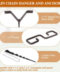 Rain Chain Hanger and Ground Anchor Kit with V-shaped clamp, S-hook, and anchor for outdoor garden rain chains copper clip set