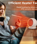 Portable Desk Space Heater 600W Energy Efficient Indoor Use Quiet Safe for Home and Office UL Certified Auto Shut Off