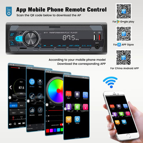Single Din Car Stereo With Bluetooth 5.0 Hands Free Calling Voice Control FM Radio MP3 Player USB AUX Port Audio Recording