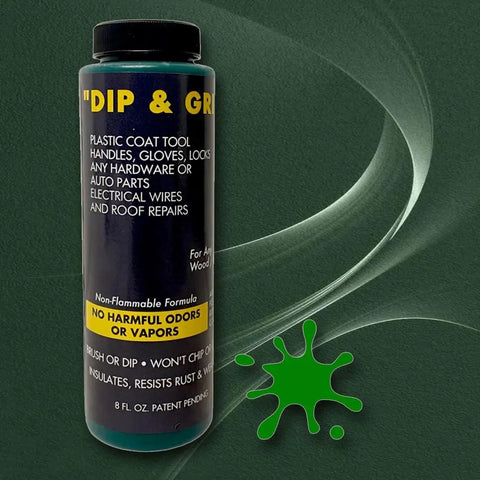 Liquid Rubber Coating For Non Slip Tool Grips And Handles Green 8oz Anti Slip Barrier bottle on green background