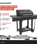 5-Burner Propane Gas Grill With Side Tables And Accessory Hooks, 50,000 BTUs, 656 Sq In Cooking Space, Two Wheel Transport