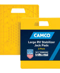 Interlocking Stabilizer Jack Pads for Camper and RV With Storage Strap and Built In Handle, 14 X 12 Inches, 2 Pack