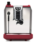 Oscar II Pour Over Espresso Machine Red For Home And Office Use With Stainless Steel Build Compact 30 Cm Footprint Boss Level Coffee Maker That Delivers Rich Smooth Espresso Shots Every Time, front view.