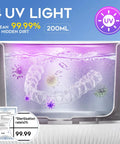 Dynamic Pro Grade 42 to 48 kHz Retainer Cleaner Machine With Digital Timer 200ml Mouth Guard Pod, UV light and clear tray