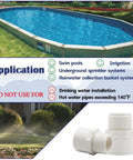 Two Pack One And One Half Inch Male Thread PVC Fittings Two Way PVC Pipe Coupling Adapters Schedule Forty White for irrigation.
