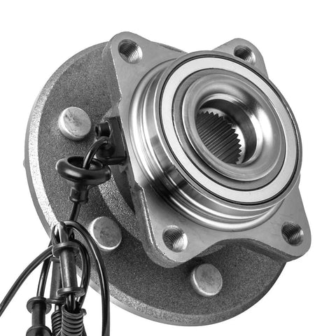 Close-up view of Six Lug Rear Wheel Hub Bearing Assembly With ABS For 2003 2004 2005 2006 Ford Expedition Lincoln Navigator OEM Replacement.