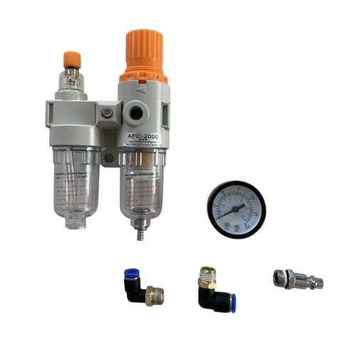 Pro Grade Tire Changer Air Compressor Regulator Kit With Water And Oil Separator, Pressure Gauge, Filter Lubricator, 145 PSI Max