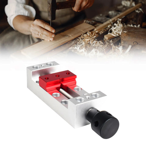 Nifty Mini Bench Vise Featuring Slick Bottom Slider And Precision Flat Jaws For Drill Press Work, 50mm opening, aluminum, Ideal for DIY builds.