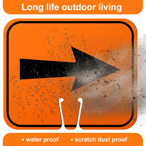 Six Pack Orange Traffic Arrow Signs For Detours And Road Barricades Left And Right Directional Arrows For Go Straight Go Left Go Right Outdoor Construction Site Safety