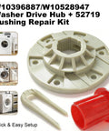 Washer Driven Hub Kit With Basket Sleeve Replacement For Washing Machines Fits Whirlpool Kenmore Maytag VMW Replaces W10528947 W10396887 AP5665171 PS6012095 MVWC565FW0 MVWX655DW0 52719, hub and sleeve kit